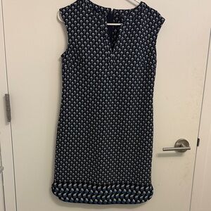 Ann Taylor Black and Blue Geometric Mini Dress